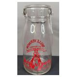 Belle Vernon Old Fashioned Churned Buttermilk Glass Container