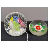 St. Clair & Unmarked Flower Paperweights