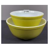 Pair of Pyrex Verde Green Mixing Bowls