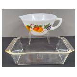 Pyrex Bread Pan & “F” Oven Ware Mixing Bowl