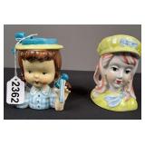 Pair of Little Girl Head Vases