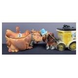Cookies & Milk Horse & Buggy Jar & USA “W10” Cow Cookie Jar