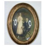 Vintage Bubble Glass Picture & Picture Frame