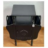 Wooden Side Table With Magazine Holders