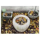 (3) Large Concrete Planter Pots