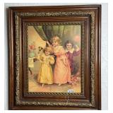 Vintage Framed Children Picture