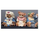 Trio of Teddy Bear Cookie Jars