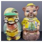 Roseville “Cookie Stories” Jar & Chipmunk Cookie Jar