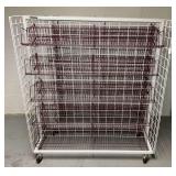 2 Industrial-Grade Mobile Wire Shelving Unit