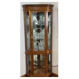 Illuminated Corner Curio Cabinet