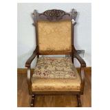 Wooden Upholstered Rocking Chair