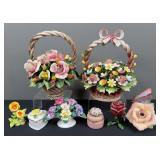 Flower Baskets & Porcelain Floral Home Decor