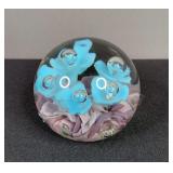 St. Clair Flower Art Glass Paperweight
