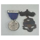 Chicago 1887 First International Military Encampment Medal & Chicago 34th Encampment 1900 Medal