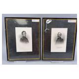 Pair of G. P. Putnam, NY Cir. 1862 Steel Engraving Framed Portraits