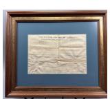 United States Land Grant Certificate 1849 Signed