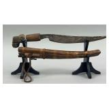 Homemade Hunting Knife with Wooden Sheath