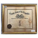 Grand Army of the Republic Awards Letter Signed March 1895