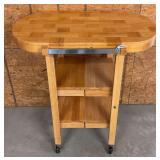 Oasis Folding Island Rolling Butcher Block