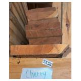Stack of (9) Hard Wood, Rough Cut, Cherry Boards