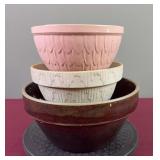 1 McCoy, 2 Earthenware Mixing Bowls
