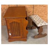 Footstool & Magazine End Table