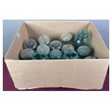 Atlas & Ball Quart Size Bail Wire Top & Misc. Blue Glass Mason Jars