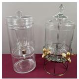 Pair of Glass Party Beverage Servers