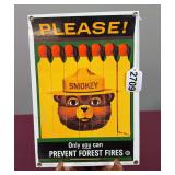 Smokey The Bear Metal Sign