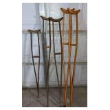 (6) Vintage Wooden Crutches