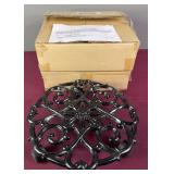 NIB 2 Sets of 3 12” Cast Iron Plant Caddies