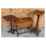 Pair of Plantstands & Drop Leaf Side Table