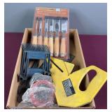 Six Piece Wood Chisel Set & Misc. Woodworking Tools