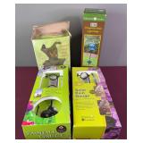 NIB Garden Solar Lights and Rain Gauges