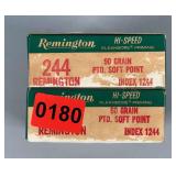 Remington 244 REM 90 Gr. PTD. Soft Point Cartridges, 40 Count