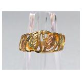 10k Gold Two-Tone Leaf Ring Size 7