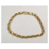14k Gold Rope Bracelet