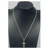 925 Italy Silver Necklace & Unmarked Cross