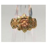 10k Two-Tone Flower Ring Size 7.5