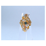 10k Gold Two-Tone Leaf Ring Size 7