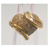 14k Gold Diamond Cluster Ring Size 7