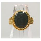14k Gold Black Opal? Cocktail Ring Size 7