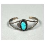 Unmarked Sterling Turquoise Bracelet