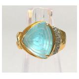 14k Gold Blue Topaz? Ring Size 7