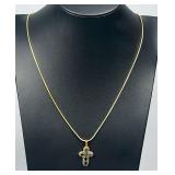 14k 'AD' Gold Necklace & '925' Cross
