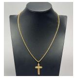 14k Gold Chain & Cross Pendant