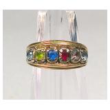 10k Gold Multi-Gemstone Ring Size 7.5