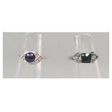 Pair of Size 7 '925' Silver Rings