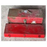 Six Point 21-Piece Socket Wrench Set & Metal Tool Box with Tools