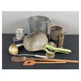 Measuring Cup, Ice Scoop, & Vintage Kitchen Utensils